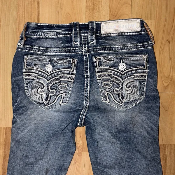 Rock Revival 26 Ferry Women’s Jeans Straight Mid-Rise Boot Cut EUC cowgirl rodeo - Image 5