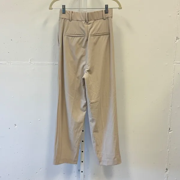 NWT H&M Beige High Waisted‎ Pleated Trousers Straight Leg Dress Pants Tan Size 4 - Image 2