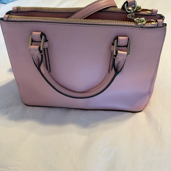 Tory Burch Blush Pink Saffiano Leather Satchel with Removable Strap - Image 6