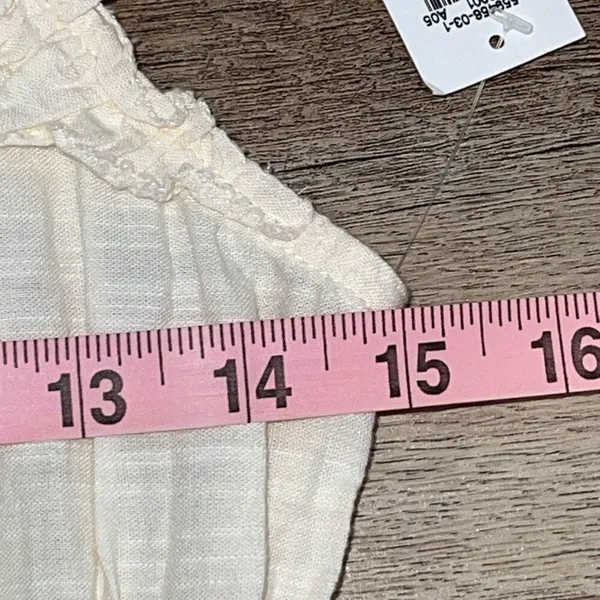 Old Navy Women Waist-Defined Sleeveless Ruffle Eyelet Mini Dress Cream Small NWT - Image 8