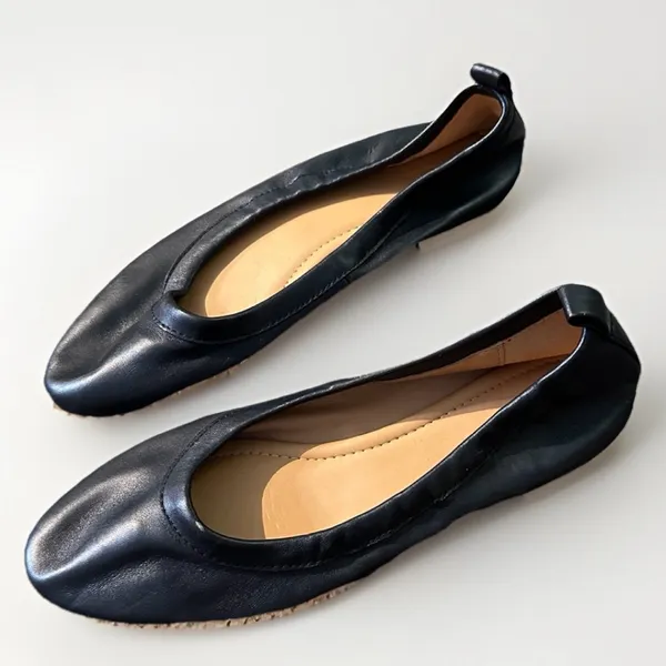 J. Crew Lizzie Leather Ballet Flats Black Women’s‎ Size 8.5 - Image 5