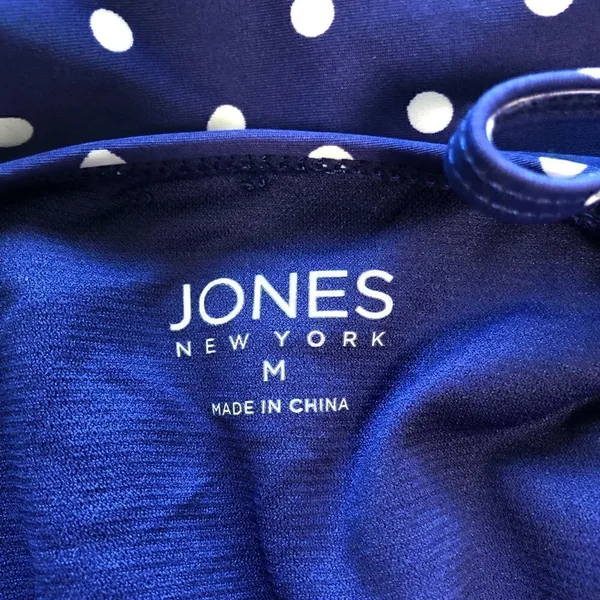 Jones New York Blue Polka Dot One Piece Swimsuit Size Medium - Image 4