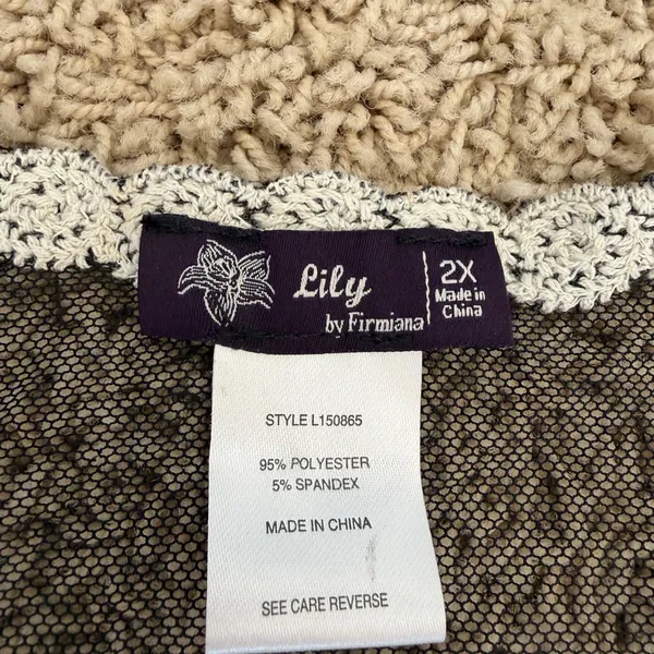 Lily by Firmiana Lace Embroidered Top Lingerie Size 2X Sheer Sexy Camisole U6 - Image 3
