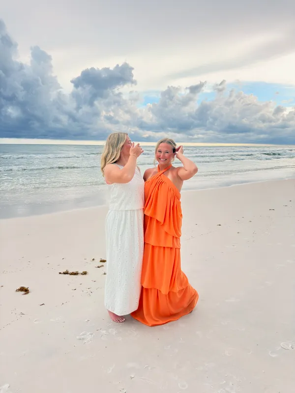Orange Formal Dress Size M - Image 2