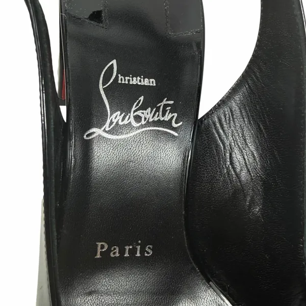 Christian Louboutin So Jane 55 Patent Slingback Pump Black Size 36.5 - Image 11