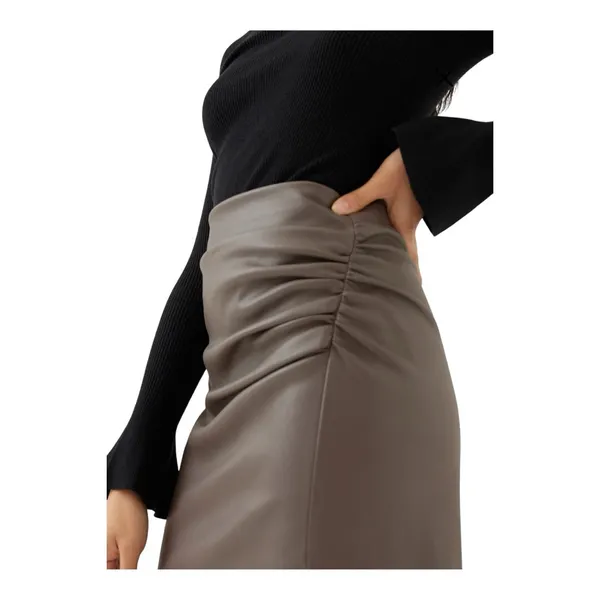 Love, Bonito Christie Pleather Column Midaxi Skirt Color Pewter NWT Size Large - Image 3