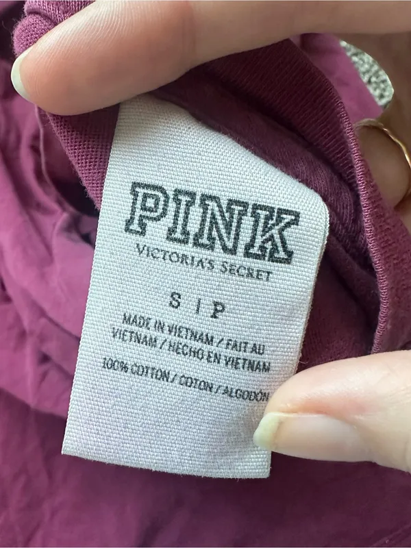 PINK Victoria's Secret Berry Short Sleeve Pocket Tee with White Logo - Image 5