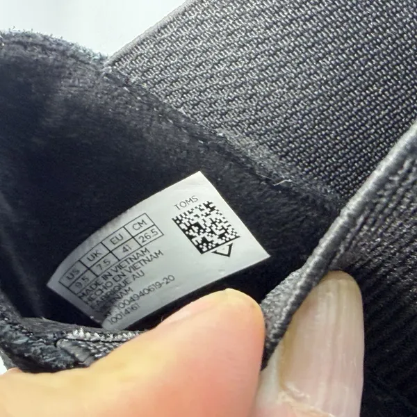TOMS Womens Size 9.5 Black Suede Leather‎ Wedge Ankle Bootie Almond Toe Slip On - Image 5
