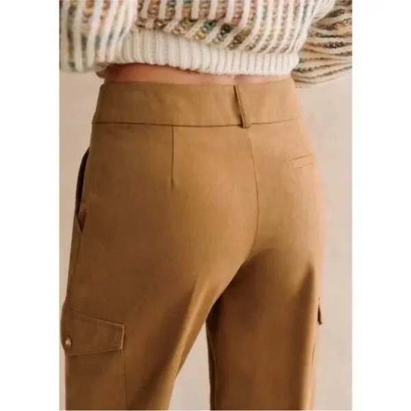 Sezane Benicio Chino Cargo Trousers in Caramel - Image 4