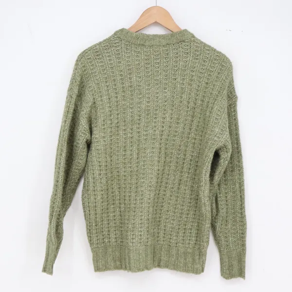 American Eagle Sweater Womens XXS Crewneck Green Textured Knit - Image 4