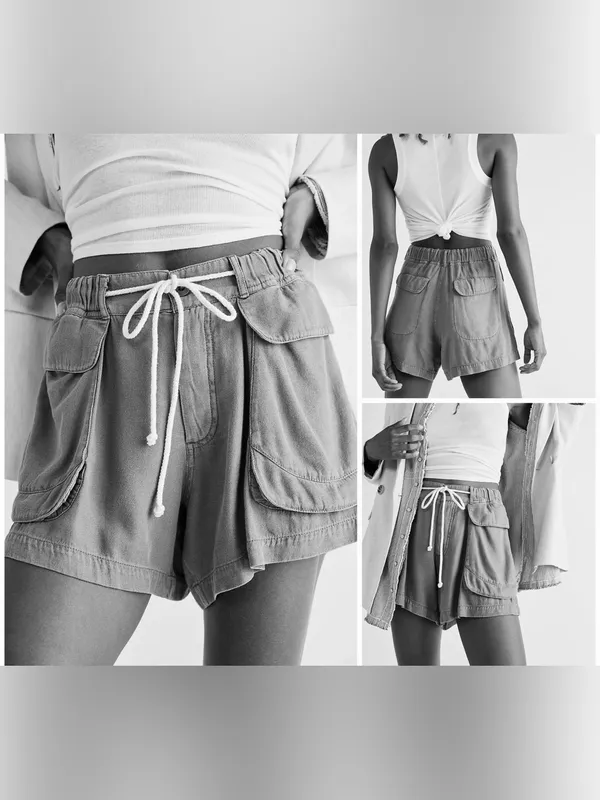 NWT Free People Off-Shore Utility Shorts - chocolate brown - XS - Image 3
