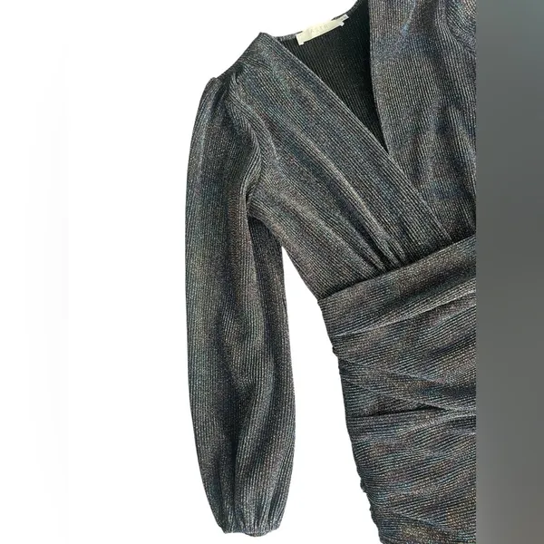 ASTR the Label Women's Meredith Metallic Long Sleeve Dress Size Medium - Image 8