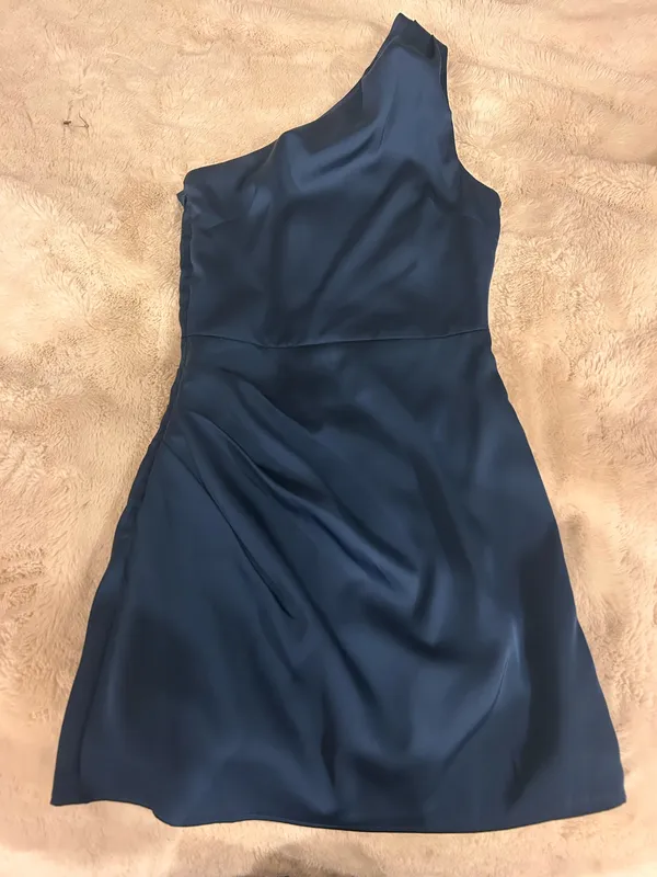 Lulus min homecoming dress blue satin - Image 3