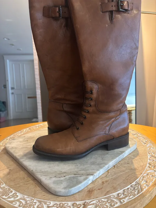 Clarks Neutral Color Artisan Mullin Clove 7.5 Riding Boots - Image 7
