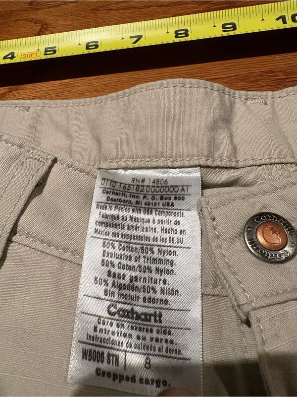 Carhartt Women’s SZ 8 Cropped Cargo Pants in Light Khaki - Image 7