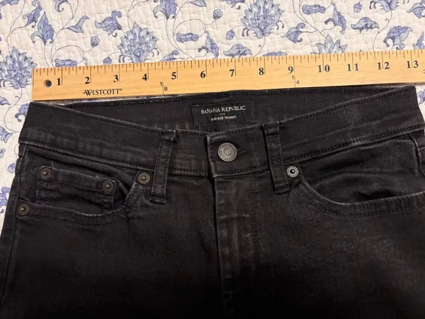 Banana Republic High Rise Skinny Black Denim Jeans Women's Size 27/4 - Image 6
