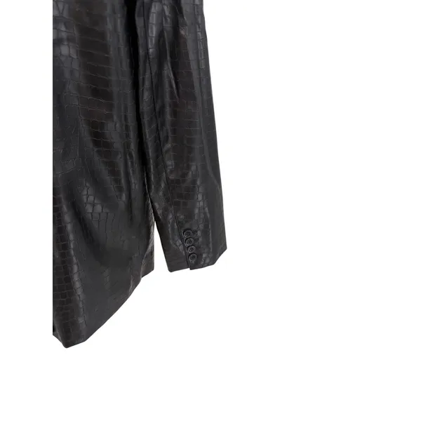 NA-KD Black Faux Croc Oversized Blazer Jacket Reptile‎ Texture EU 36 US 6 - Image 11