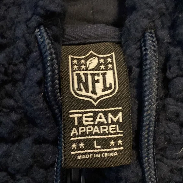 NFL New! Chicago Bears womens navy blue sherpa hoodie size L - Image 5