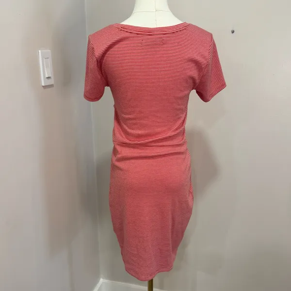 Abercrombie‎ & Fitch Red Striped Knot Front Cutout Mini Dress Womens Medium - Image 3