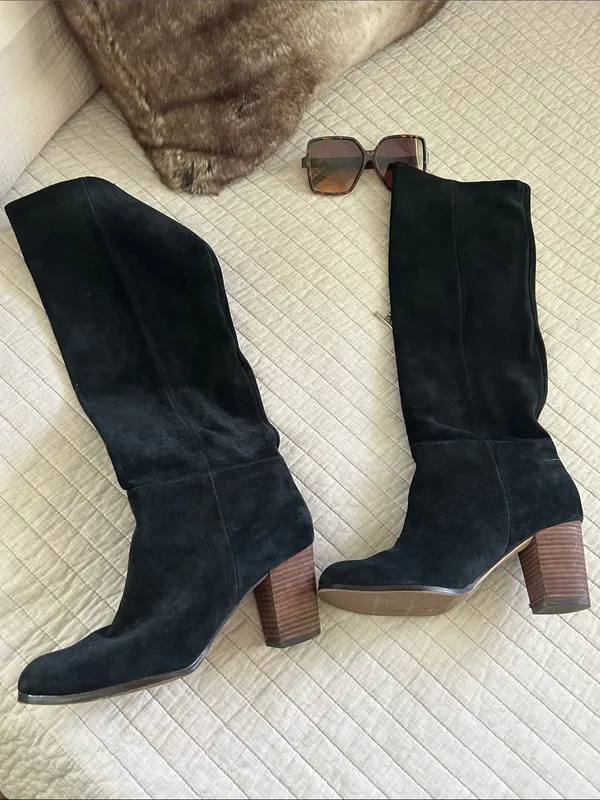 Cole Haan Cassidy Tall black suede heeled boot nike air 9 boho - Image 4