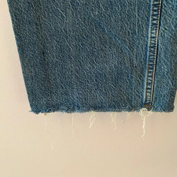 Abercrombie & Fitch The Loose High Rise Jeans Medium Wash Baggy Frayed 30 / 10 - Image 4