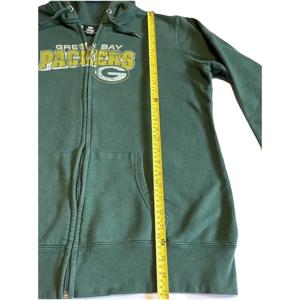 National Football League Team Apparel Green Bay Packers Women’s Full Zip Hoodie Sweatshirt M/L Green Fan Apparel - Image 5