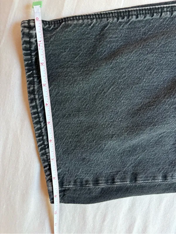 American Eagle Strigid Black High Rise Wide Leg Jeans Size 6 Regular - Image 8