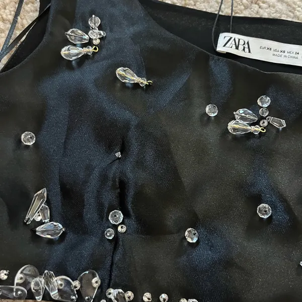 Zara Black Embellished Women's crop Top never worn - Image 3