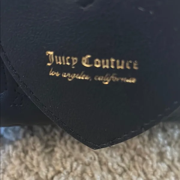 Juicy Couture Black Embossed Satchel with Gold Hardware - Image 4