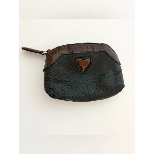 Brighton Leather Coin Pouch Set Heart Detail Croc Zip Small Wallets Mini Set - Image 3