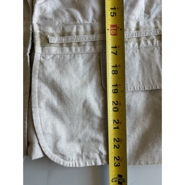 Willi Smith 100% Linen Blazer Size 14 Beige Cream Tailored Jacket Quiet Luxury - Image 5