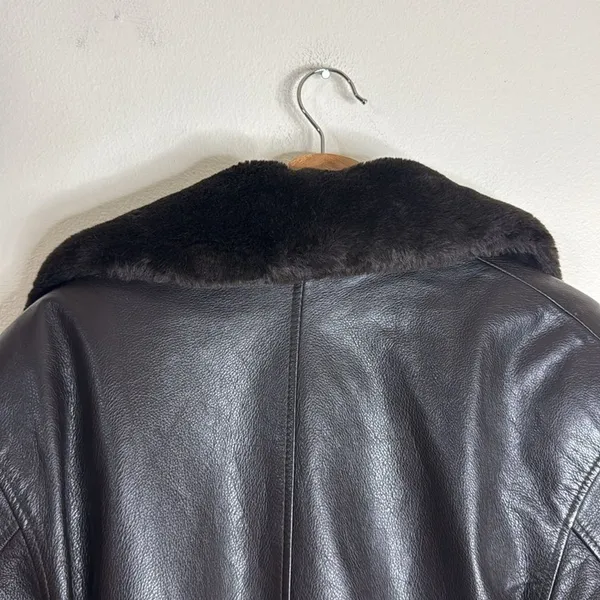 Vtg Wilsons thinsulate Leather jacket Asymmetrical‎ Zip Lined chocolate Brown S - Image 16