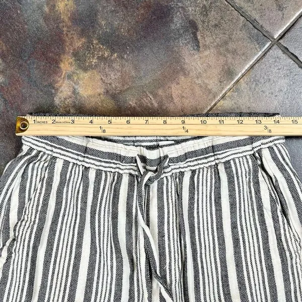 Old Navy High-Waisted Striped Linen-Blend Wide-Leg Pants Small - Image 2