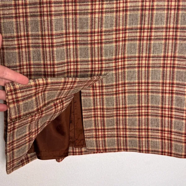 1970s Pendleton Virgin Wool Plaid Skirt USA Midi 27” Brown Red Medium - Image 11