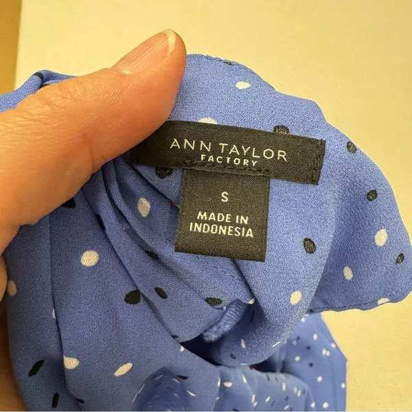 Ann Taylor Blue Sleeveless Blouse Womens S Layered Tank Top Preppy Flowy Shirt - Image 9