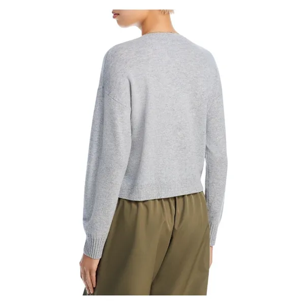 NWT Aqua Button Front Sweater Cashmere V-Neck Cardigan V10337 Light Gray 2XL - Image 2