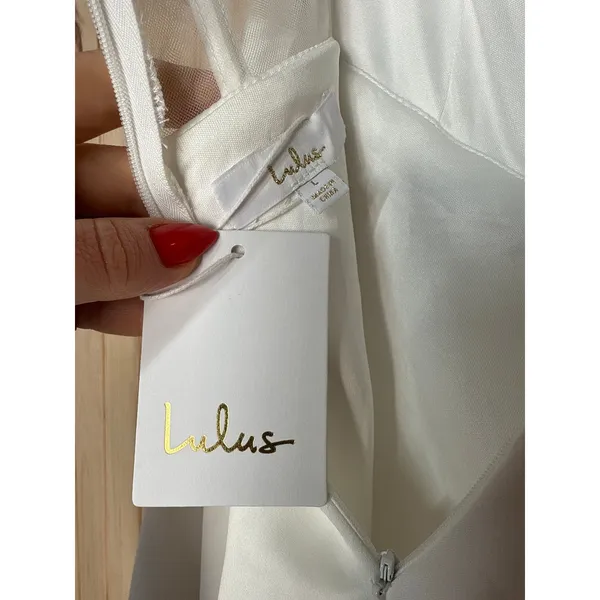Lulus Eternal Gratitude White Floral Embroidered Strapless Dress Wedding Large - Image 10