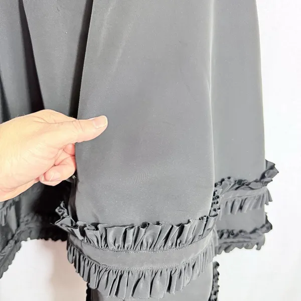 Alexis Black Ruffled Trim Sleeveless Open Back Fit & Flare Mini Dress Size L - Image 10