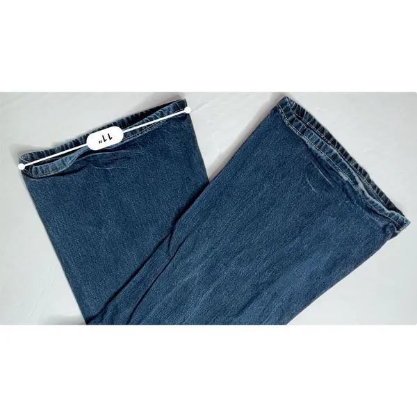 American Eagle Bootcut Wide Leg Pocket‎ Embroidered Details Blue Jean sz 12 - Image 7