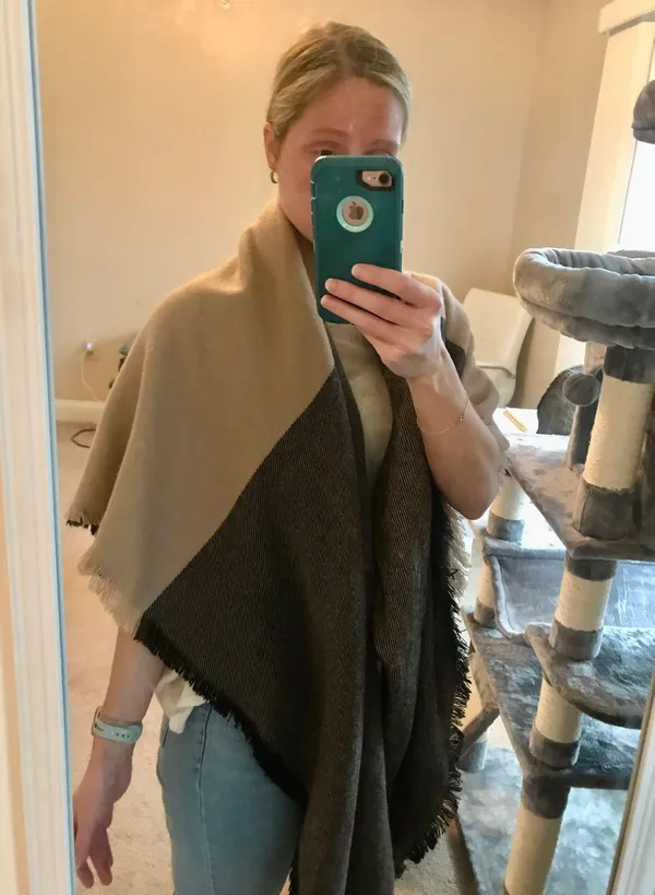 Poncho Scarf Tan - Image 3