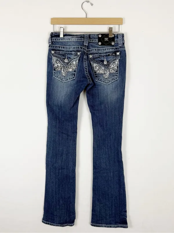 Miss Me Jeans Bootcut Denim Rhinestone Jeans - Image 5