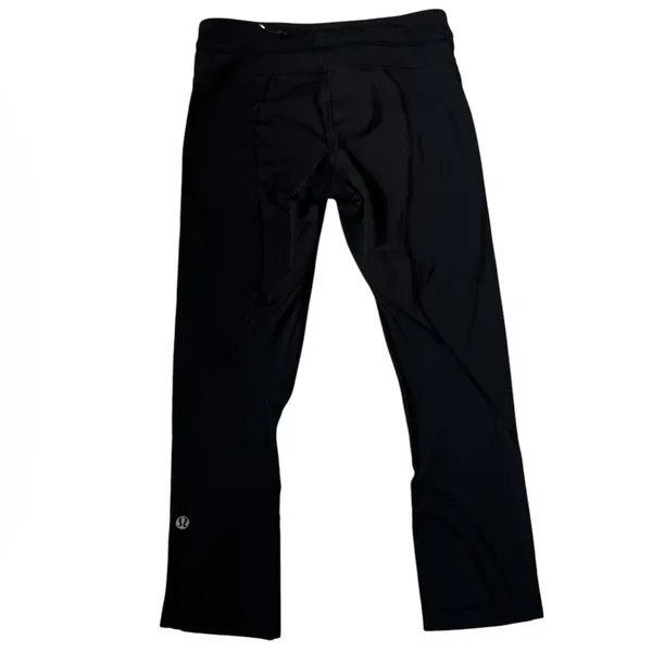 Lululemon Women's Size 4 Black Capri Back Zip Pocket Leggings Yoga Gym | 63-52 - Image 2