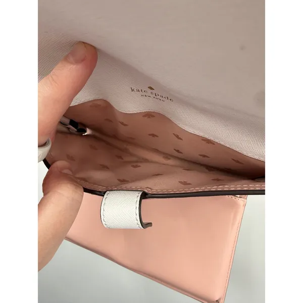 Kate Spade‎ PerryCrossbody Bag Pink White Colorblock Leather Convertible Wallet - Image 11