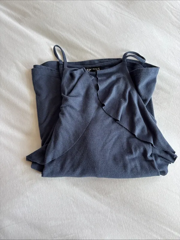 Express Blue Ruffle Knot Cami - Image 5