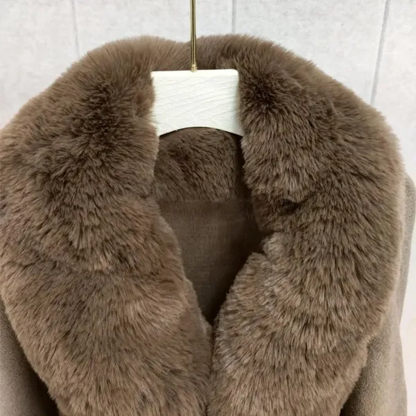 Stunning Soft, Faux Rabbit Fur Collar and Lapels, Cape - White - one size - Image 6