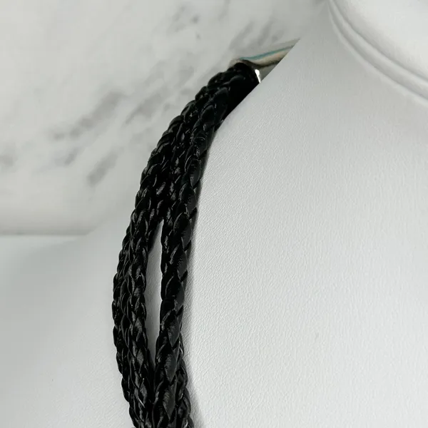 Chico's Rhinestone Silver and Gold Tone Black Braided Cord Necklace ✨ - Image 5