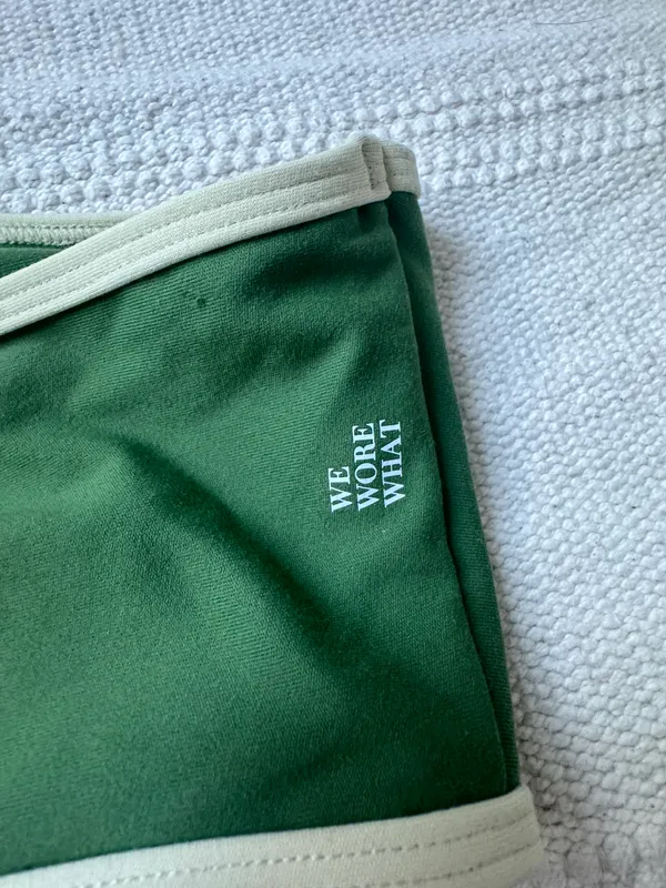 We Wore What contrast one shoulder top green / wheat NWT XS - Image 6