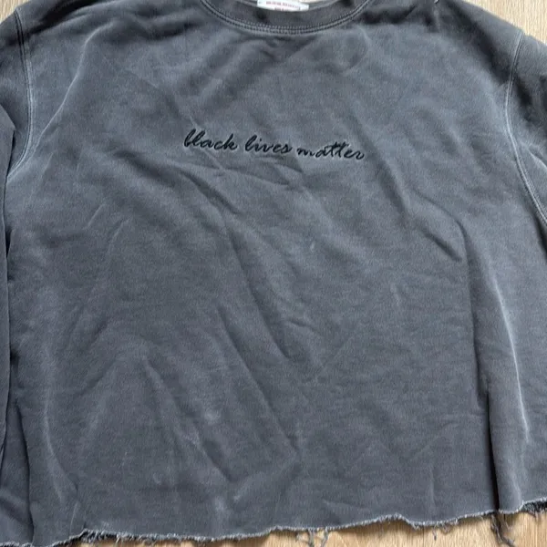 Phenomenal Black Lives Matter Embroidered Sweatshirt Gray Medium Cropped - Image 2