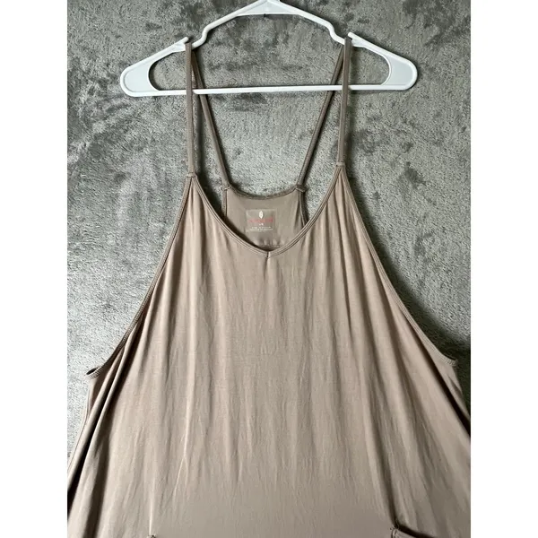 Free People FP Movement Mocha Brown Harem Jumpsuit Romper Drop Crotch Size L - Image 2