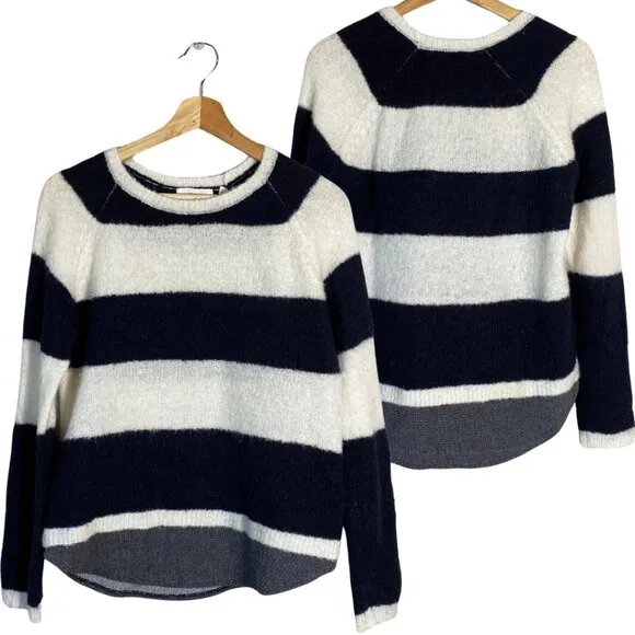 Anthropologie Sita Murt Long Sleeve Striped Wool Sweater Women Small Black White - Image 2